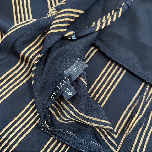 Dynamite High Neck Low Back Stripped Jumpsuit - Picture 9 of 10